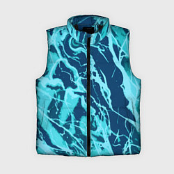 Женский жилет Морской сине-голубой абстракция, цвет: 3D-черный