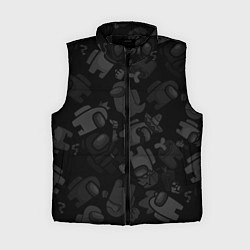 Женский жилет Among us персонажи на черном, цвет: 3D-черный