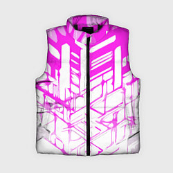 Женский жилет Агрессивные розовые полосы на белом фоне, цвет: 3D-черный