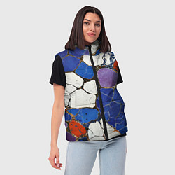 Женский жилет Потрескавшаяся плитка, цвет: 3D-черный — фото 2