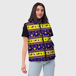 Женский жилет Новый год зима паттерн, цвет: 3D-черный — фото 2