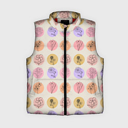 Женский жилет Паттерн с цветами на кругах, цвет: 3D-красный