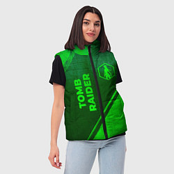 Женский жилет Tomb Raider - green gradient вертикально, цвет: 3D-черный — фото 2