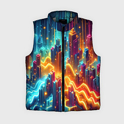 Женский жилет Neon metropolis - vaporwave, цвет: 3D-светло-серый