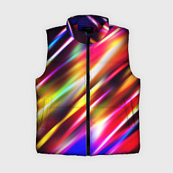 Женский жилет Неоновая абстракция линии, цвет: 3D-красный