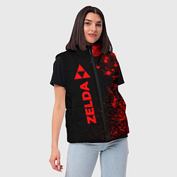 Женский жилет Zelda - red gradient по-вертикали, цвет: 3D-черный — фото 2