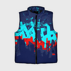 Женский жилет Красно-синяя абстракция, цвет: 3D-черный