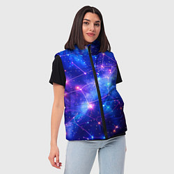 Женский жилет Неоновые созвездия космоса, цвет: 3D-черный — фото 2
