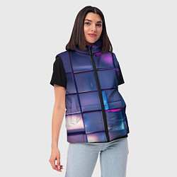 Женский жилет Неоновые кубики, цвет: 3D-светло-серый — фото 2