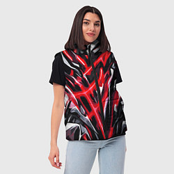 Женский жилет Красная энергетическая абстракция, цвет: 3D-черный — фото 2