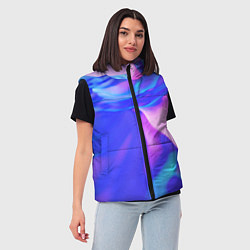 Женский жилет Неоновая текстура абстракция, цвет: 3D-красный — фото 2
