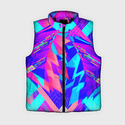 Женский жилет Неоновая текстура грани, цвет: 3D-черный
