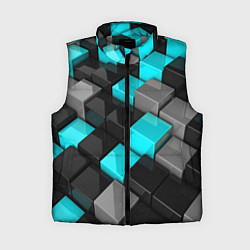 Женский жилет Абстрактные кубы, цвет: 3D-светло-серый