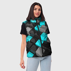 Женский жилет Абстрактные кубы, цвет: 3D-светло-серый — фото 2