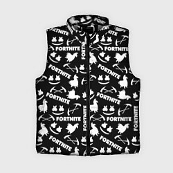 Женский жилет Fortnite black pattern, цвет: 3D-светло-серый