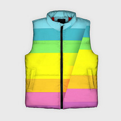 Женский жилет Разноцветные полосы, цвет: 3D-красный