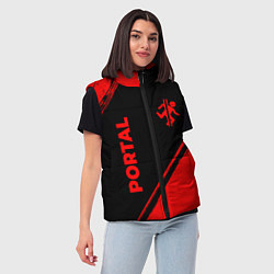 Женский жилет Portal - red gradient вертикально, цвет: 3D-черный — фото 2