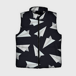 Женский жилет Белый бумажный самолётик - Телеграм