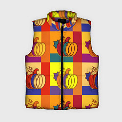 Женский жилет Тыква разноцветная, цвет: 3D-красный