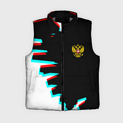 Женский жилет Герб текстура глитч, цвет: 3D-светло-серый