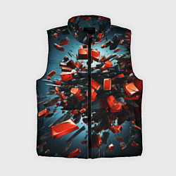 Женский жилет Геометрический взрыв пластин, цвет: 3D-черный