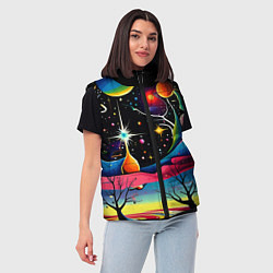 Женский жилет Необычная планета и космос в стиле Сальвадор Дали, цвет: 3D-светло-серый — фото 2