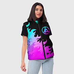 Женский жилет Linkin Park 2024 неоновый огонь, цвет: 3D-черный — фото 2