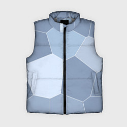 Женский жилет Стальной голубой крупная мозаика, цвет: 3D-светло-серый