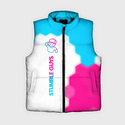 Женский жилет Stumble Guys neon gradient style по-вертикали, цвет: 3D-черный