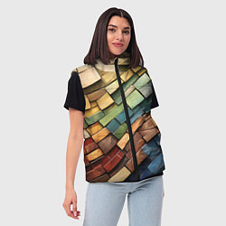 Женский жилет Волнистая мозаика, цвет: 3D-красный — фото 2