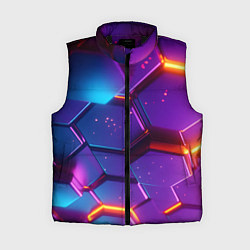 Женский жилет Трехмерные соты с эффектом неона, цвет: 3D-черный