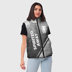 Женский жилет Spirited Away - grey gradient вертикально, цвет: 3D-черный — фото 2