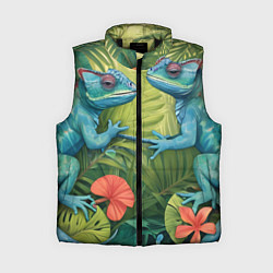 Женский жилет Влюбленные ящерицы, цвет: 3D-черный