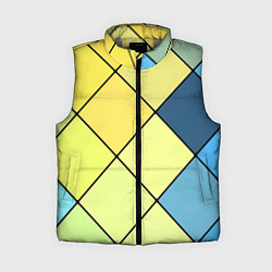 Женский жилет Геометрия линии клетка, цвет: 3D-светло-серый