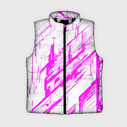 Женский жилет Розовые полосы на белом фоне