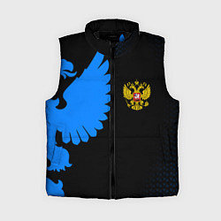 Женский жилет Герб РФ синий