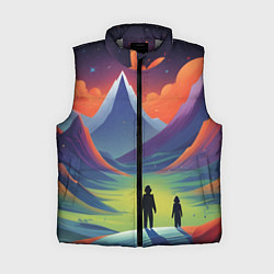 Женский жилет Фантастический красочный пейзаж, цвет: 3D-светло-серый