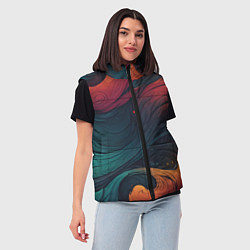 Женский жилет Эбру теплая абстракция, цвет: 3D-черный — фото 2