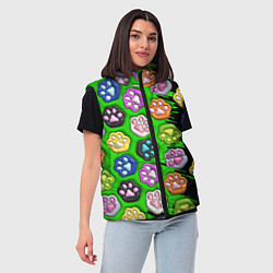 Женский жилет Паттерн лапка слайм, цвет: 3D-черный — фото 2
