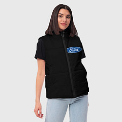 Женский жилет FORD logo auto, цвет: 3D-светло-серый — фото 2