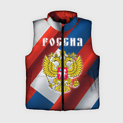 Женский жилет Цвета флага России, паттерн, цвет: 3D-черный