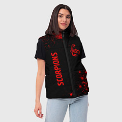 Женский жилет Scorpions - red gradient вертикально, цвет: 3D-черный — фото 2