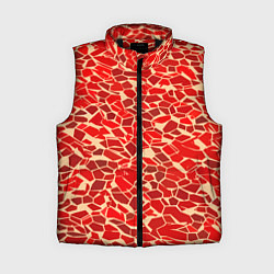 Женский жилет Красные плитки на кремовом фоне