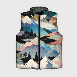 Женский жилет Снежные горы, цвет: 3D-светло-серый