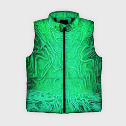 Женский жилет Зелёный симбионт абстракция, цвет: 3D-черный
