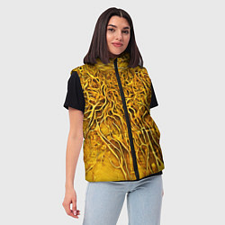 Женский жилет Жёлтый симбионт абстракция, цвет: 3D-светло-серый — фото 2
