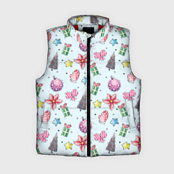 Женский жилет Новогодний фон, цвет: 3D-красный