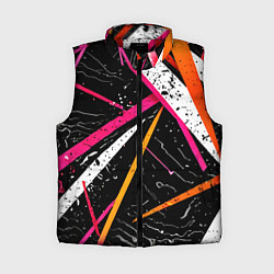 Женский жилет Разноцветные праздничные линии, цвет: 3D-красный