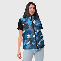 Женский жилет Синий армейский камуфляж, цвет: 3D-красный — фото 2