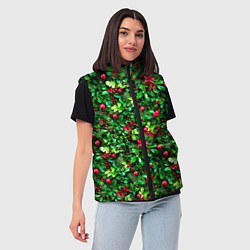 Женский жилет Ягоды падуба на новогодней елке, цвет: 3D-светло-серый — фото 2